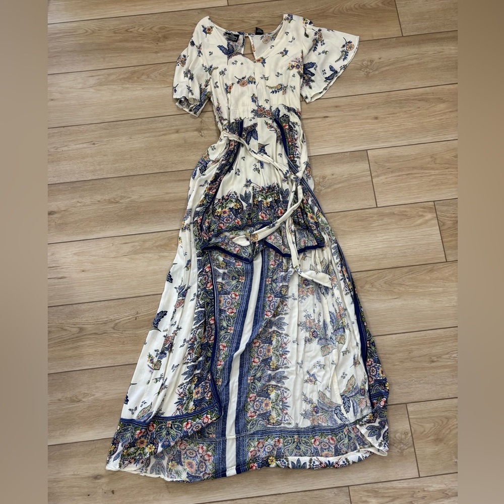 boho floral high low romper